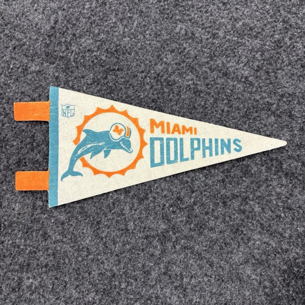 Vintage Miami Dolphins Mini Pennant 7” NFL Football